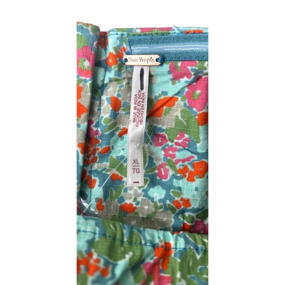 Free People Made Me Smile Strapless Floral Dress Pleated Skirt Button Back XL - Picture 10 of 14